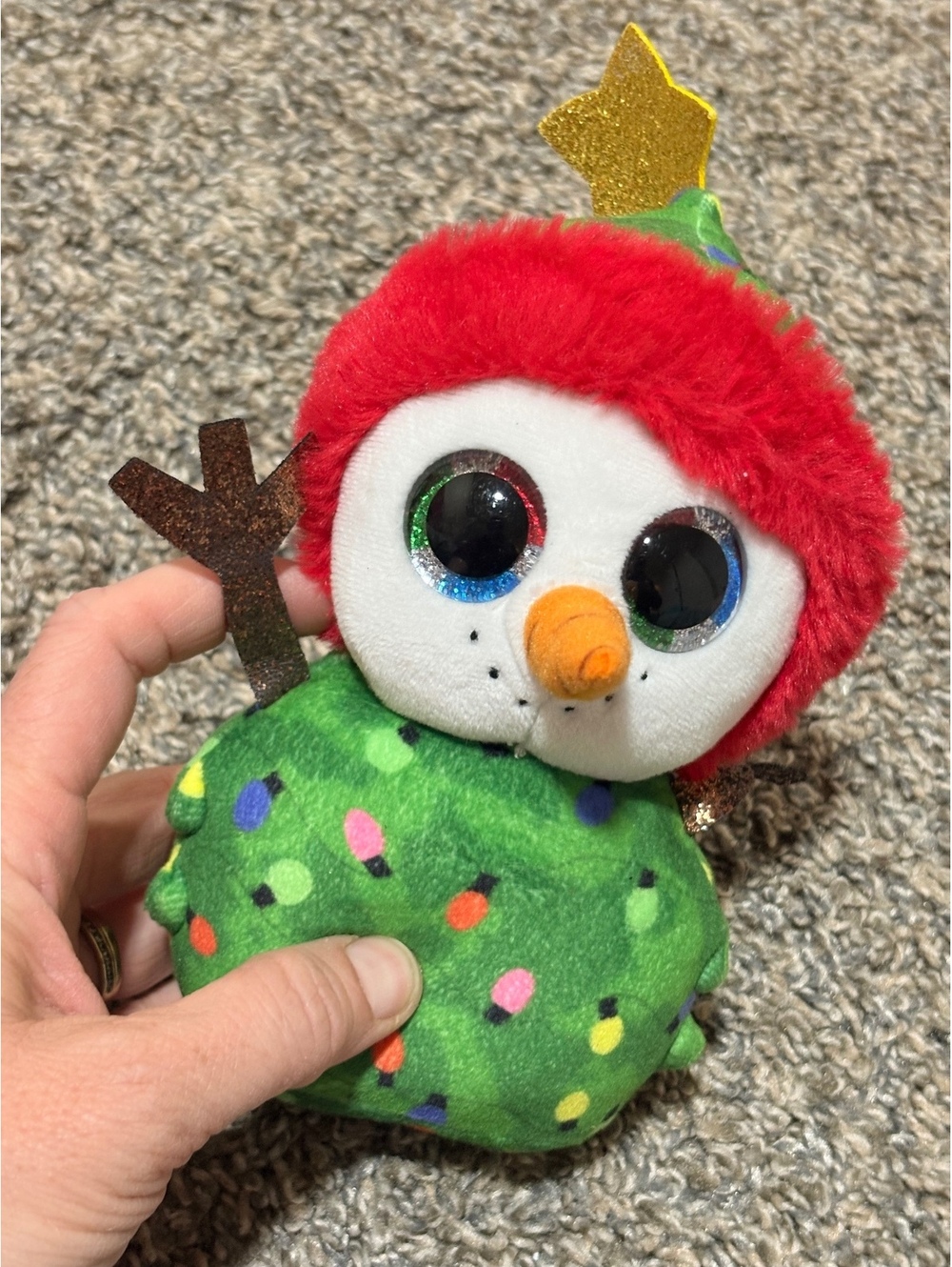 Ty Garland Christmas Tree Plush Snowman Stuffed Toy